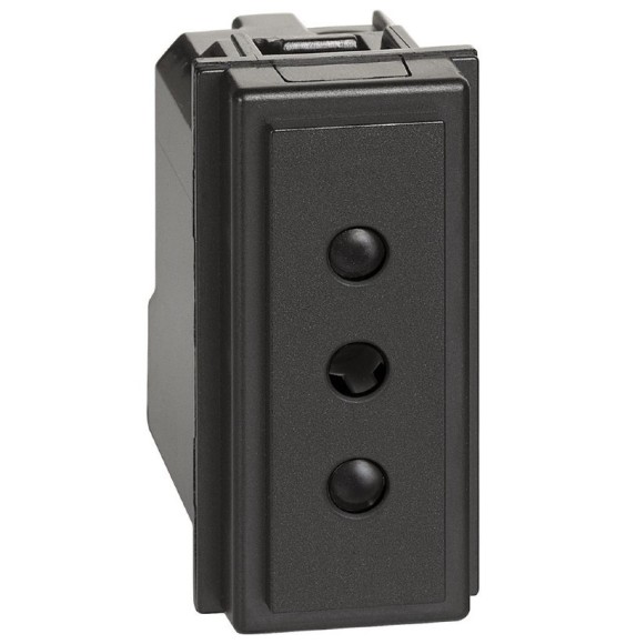Presa elettrica Living Now 10 A attacco piccolo colore nero Bticino KG4113