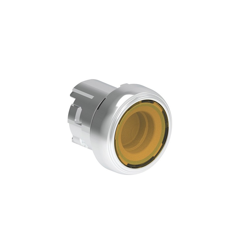 Pulsante ad impulso Giallo serie Platinum Foro 22 Illuminabile Lovato LPSBL105