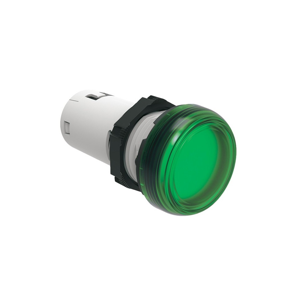 Spia da incasso a led Verde Luce fissa 24V ACDC foro 22 Lovato LPMLB3