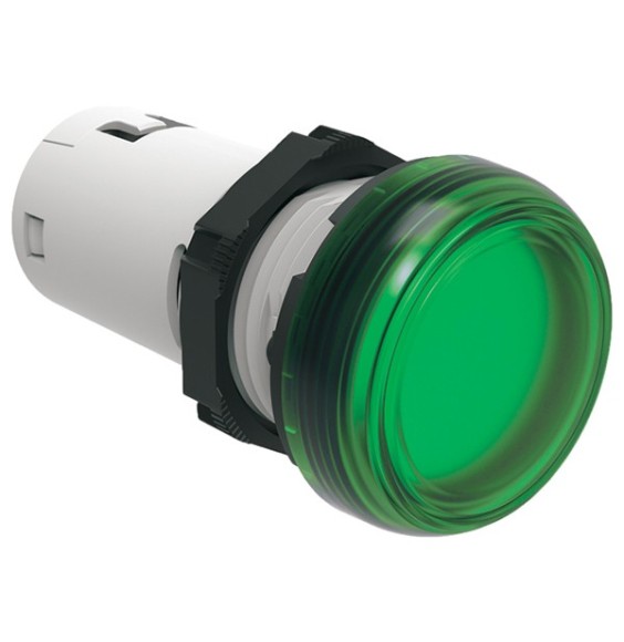 Spia da incasso a led Verde Luce fissa 24V ACDC foro 22 Lovato LPMLB3