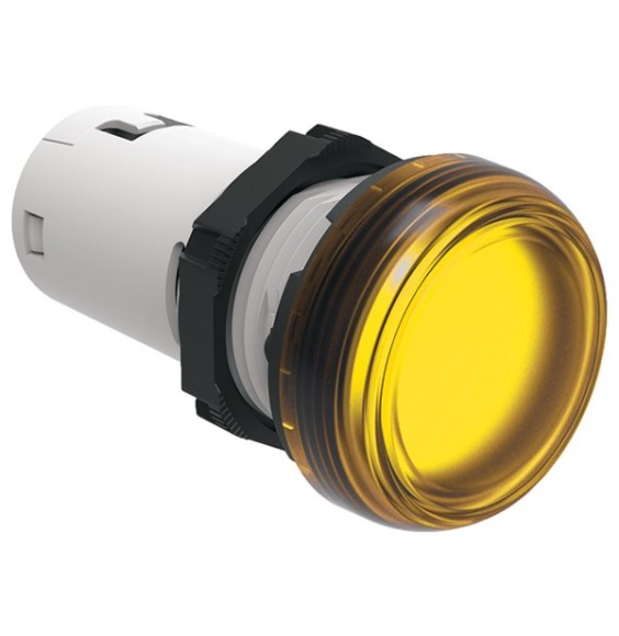 Spia da incasso a led Giallo Luce fissa 24V ACDC foro 22 Lovato LPMLB5
