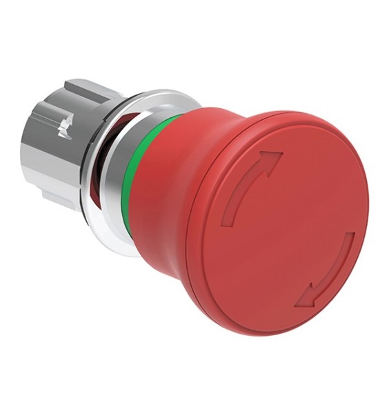 Pulsante a fungo testa d. 40 sgancio a rotazione Foro 22 Lovato LPSB6644