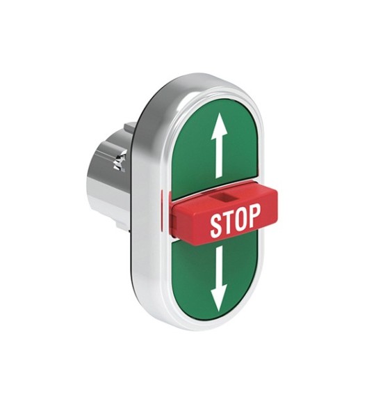 Triplo Pulsante Serie Platinum verde e rosso - STOP  Lovato LPSB7355