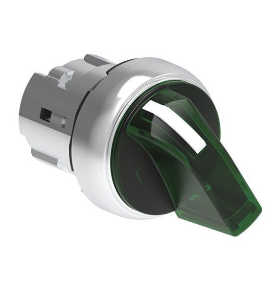Selettore illuminabile verde da pannello a 2 posizioni Lovato LPSSL1203