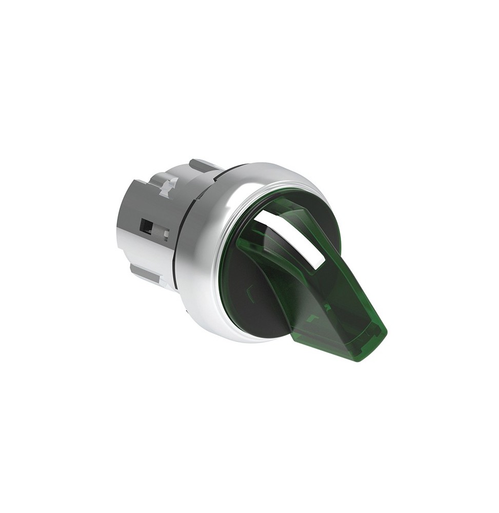 Selettore a pulsante tre posizioni illuminabile verde foro 22 Lovato LPSSL1313