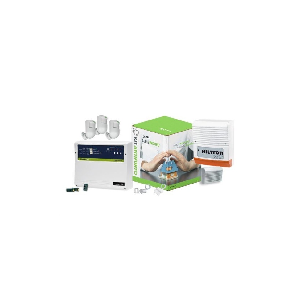 Kit antifurto completo Hiltron KPROTEC5X con centrale Protec5X e accessori inclusi