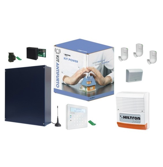 Kit antifurto Hiltron KITPOWER con centrale Power 8 e console touch integrata
