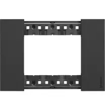 Placca Bticino Living Now Nero  tre posti tecnopolimero KA4803KG