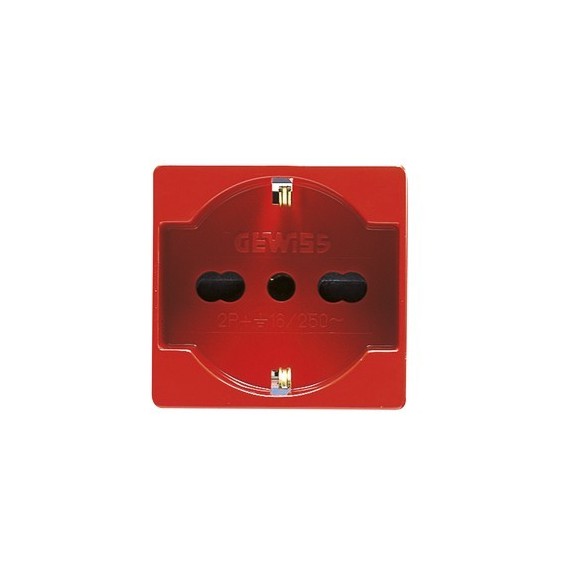 Presa Schuko Trivalente 16A Gewiss System Rossa GW20296