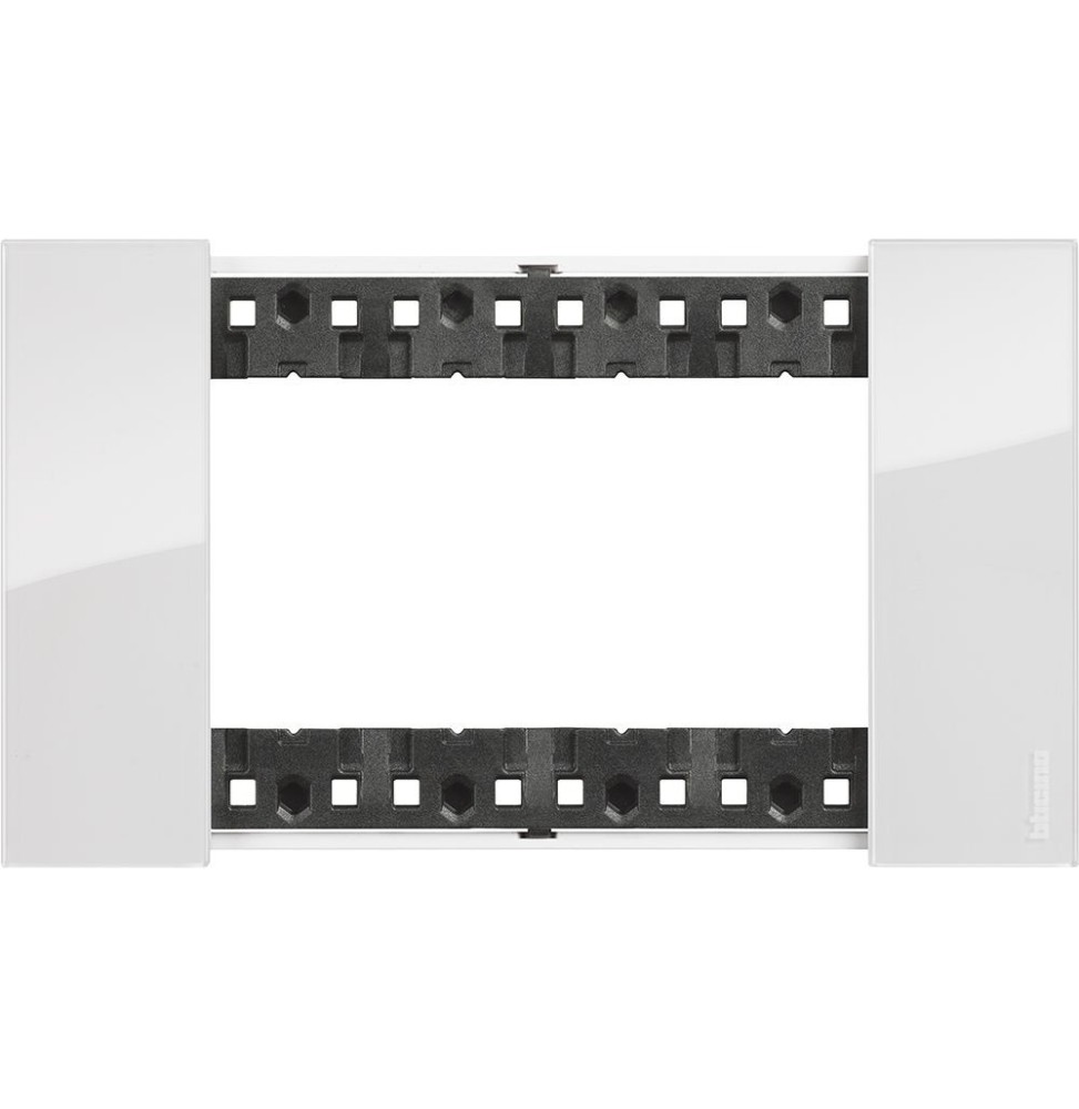 Placca Bticino Living Now Ghiaccio  quattro posti tecnopolimero KA4804DW