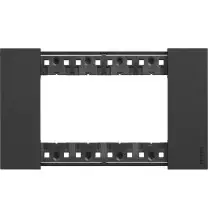 Placca Bticino Living Now Nero  quattro posti tecnopolimero KA4804KG