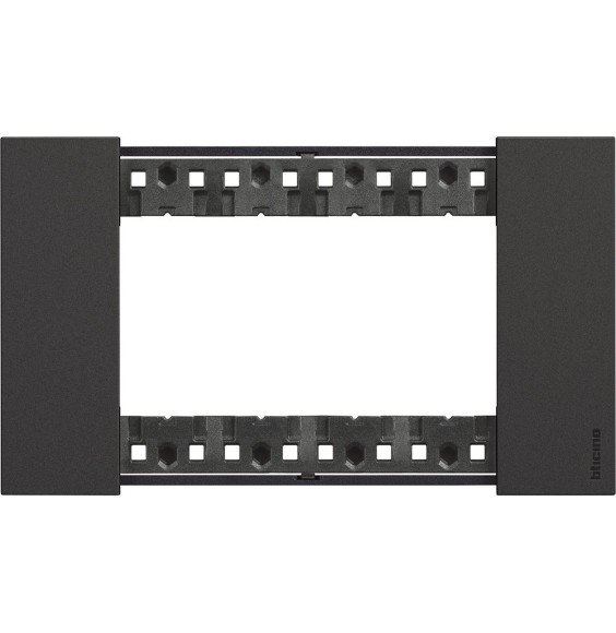 Placca Bticino Living Now Nero  quattro posti tecnopolimero KA4804KG