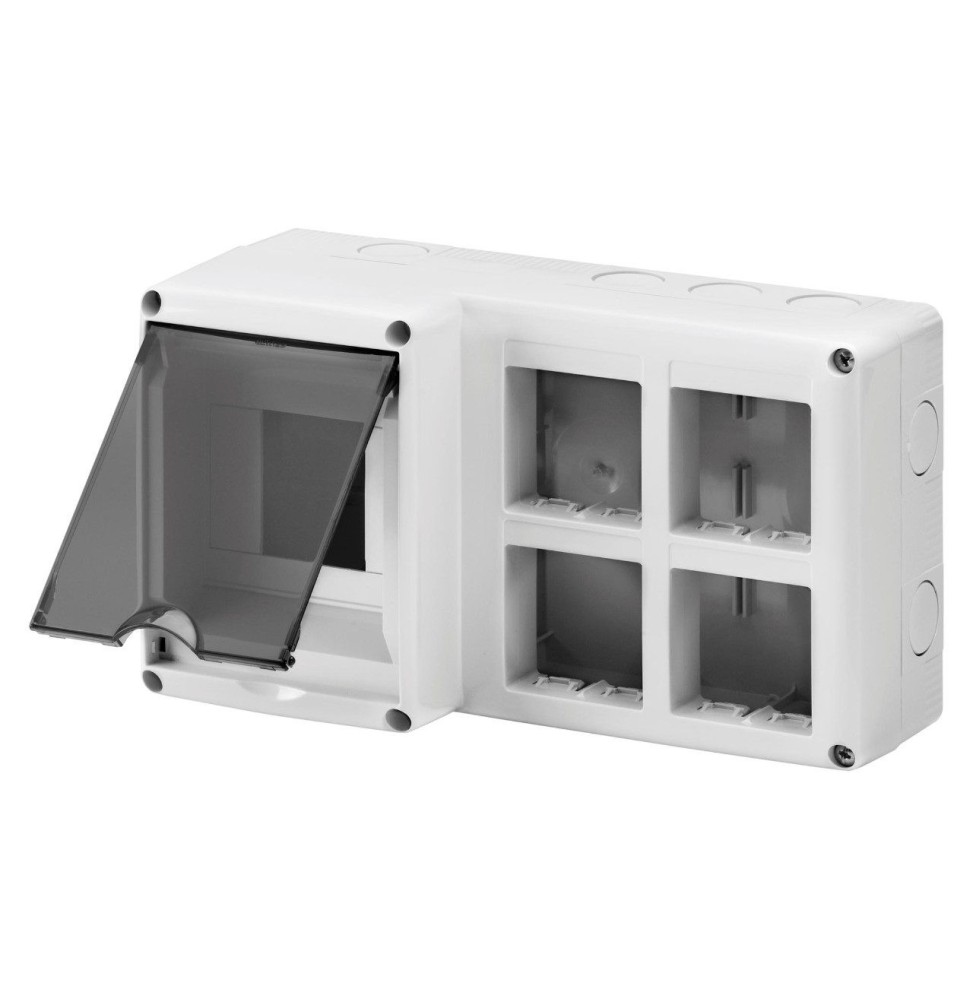 Contenitore IP40 da parete per 8 moduli frutto e 4 Din Gewiss GW27072
