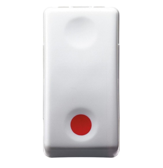 Pulsante arresto Gewiss System 10A con contatto ausiliare NA GW20523