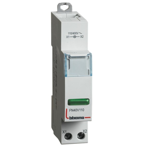 Portalampada a LED spia verde 110400 V 1 modulo Bticino FN40V110