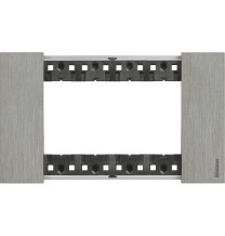 Placca Bticino Living Now Acciaio  quattro posti Zama KA4804ZG