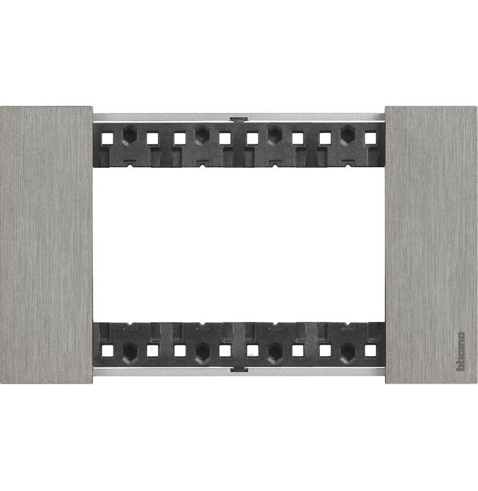 Placca Bticino Living Now Acciaio  quattro posti Zama KA4804ZG