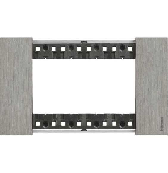 Placca Bticino Living Now Acciaio  quattro posti Zama KA4804ZG
