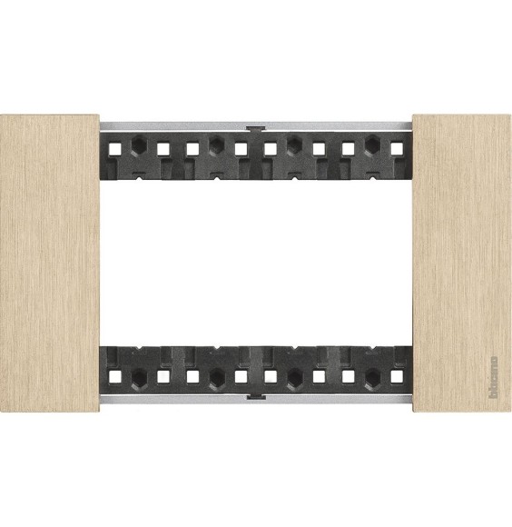 Placca Bticino Living Now Oro  quattro posti Zama KA4804ZW