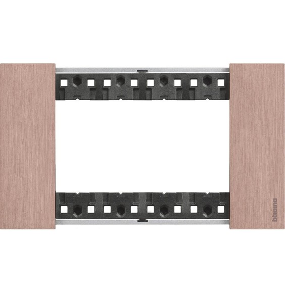 Placca Bticino Living Now Rame quattro posti Zama KA4804ZM