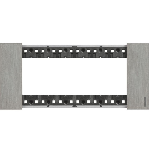 Placca Bticino Living Now Acciaio  sei posti Zama KA4806ZG