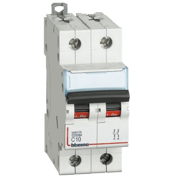 Interruttore Magnetotermico 2 Poli 10A 10kA Bticino FH82C10