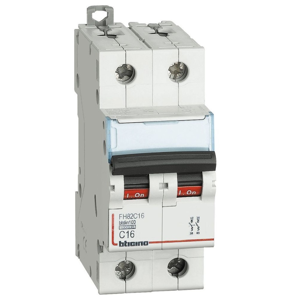Interruttore Magnetotermico 2 Poli 16A 10kA Bticino FH82C16