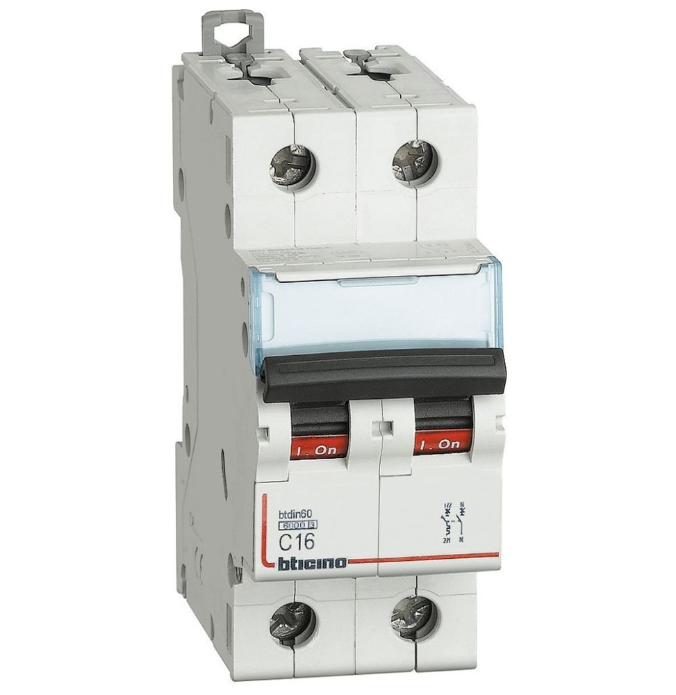 Interruttore magnetotermico 16A 6kA 1 Polo + Neutro BTicino FN81NC16