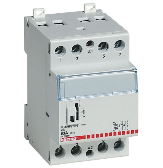 Contattore AC1  AC3 63 A 230 Vac 4 moduli BTicino FC4A6230N