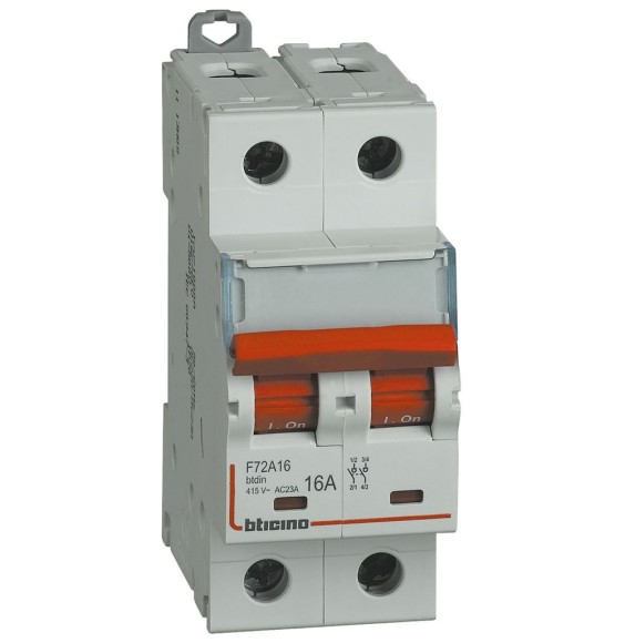 Sezionatore Bipolare 2 moduli Bticino F72A16 accessoriabile