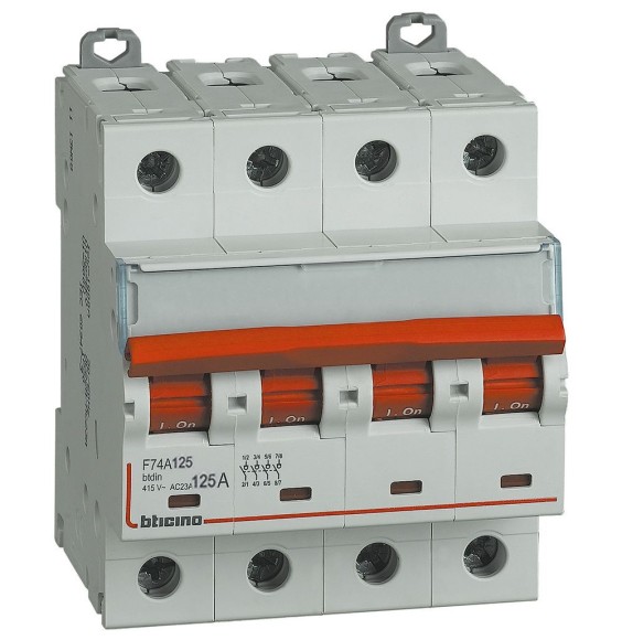 Sezionatore accessoriabile 125 A quadripolare 6 moduli Bticino F74A125