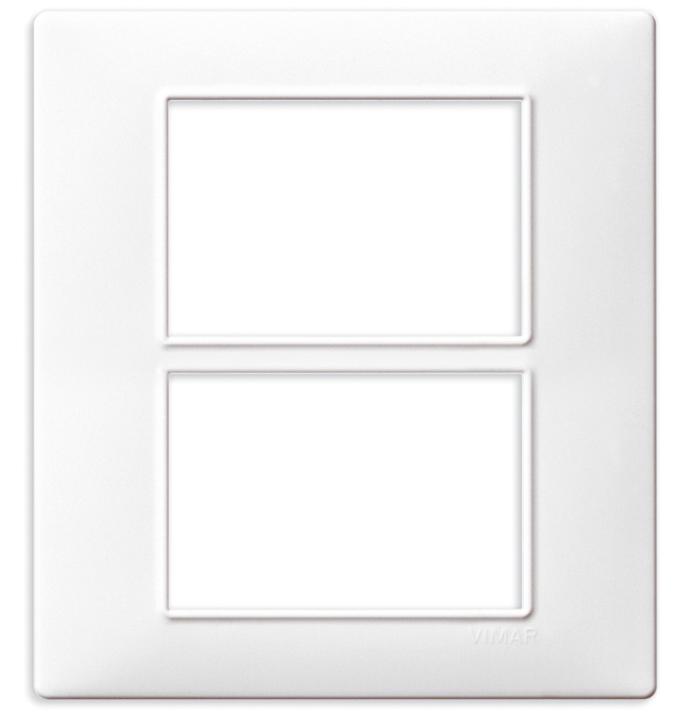 Placca Vimar Plana 3+3 moduli in Tecnopolimero Bianca 14659.01