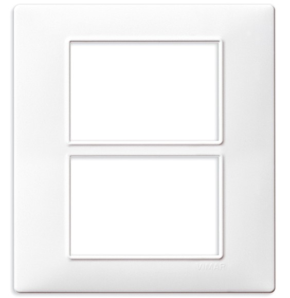 Placca Vimar Plana 3+3 moduli in Tecnopolimero Bianca 14659.01