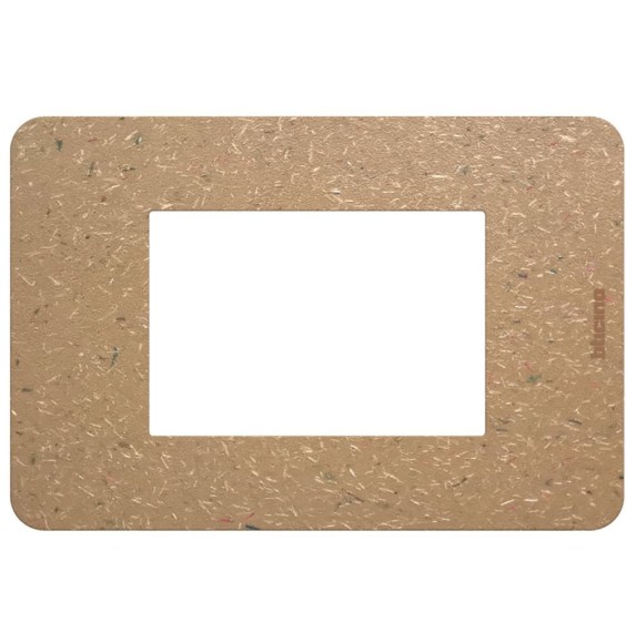 Placca 3 moduli Bio in biopolimero naturale serie MatixGo BTicino JA4803BB
