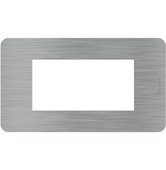 Placca 4 moduli Steel Acciaio serie MatixGo BTicino JA4804ES
