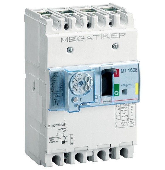 Interruttore magnetotermico differenziale 3P+N 100A 16kA Bticino T714E100DB