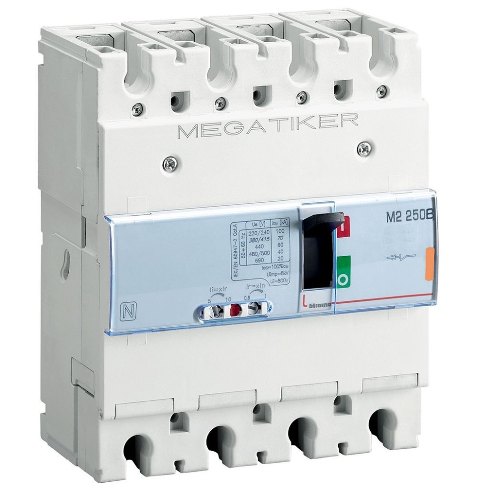 Interruttore magnetotermico Bticino MEGATIKER 3P+N 250A T724B250