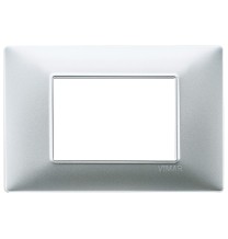 Placca 3 moduli argento opaco in tecnopolimero Vimar Plana 14653.20