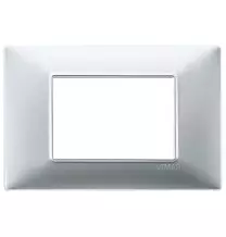Placca 3 moduli argento opaco in tecnopolimero Vimar Plana 14653.20