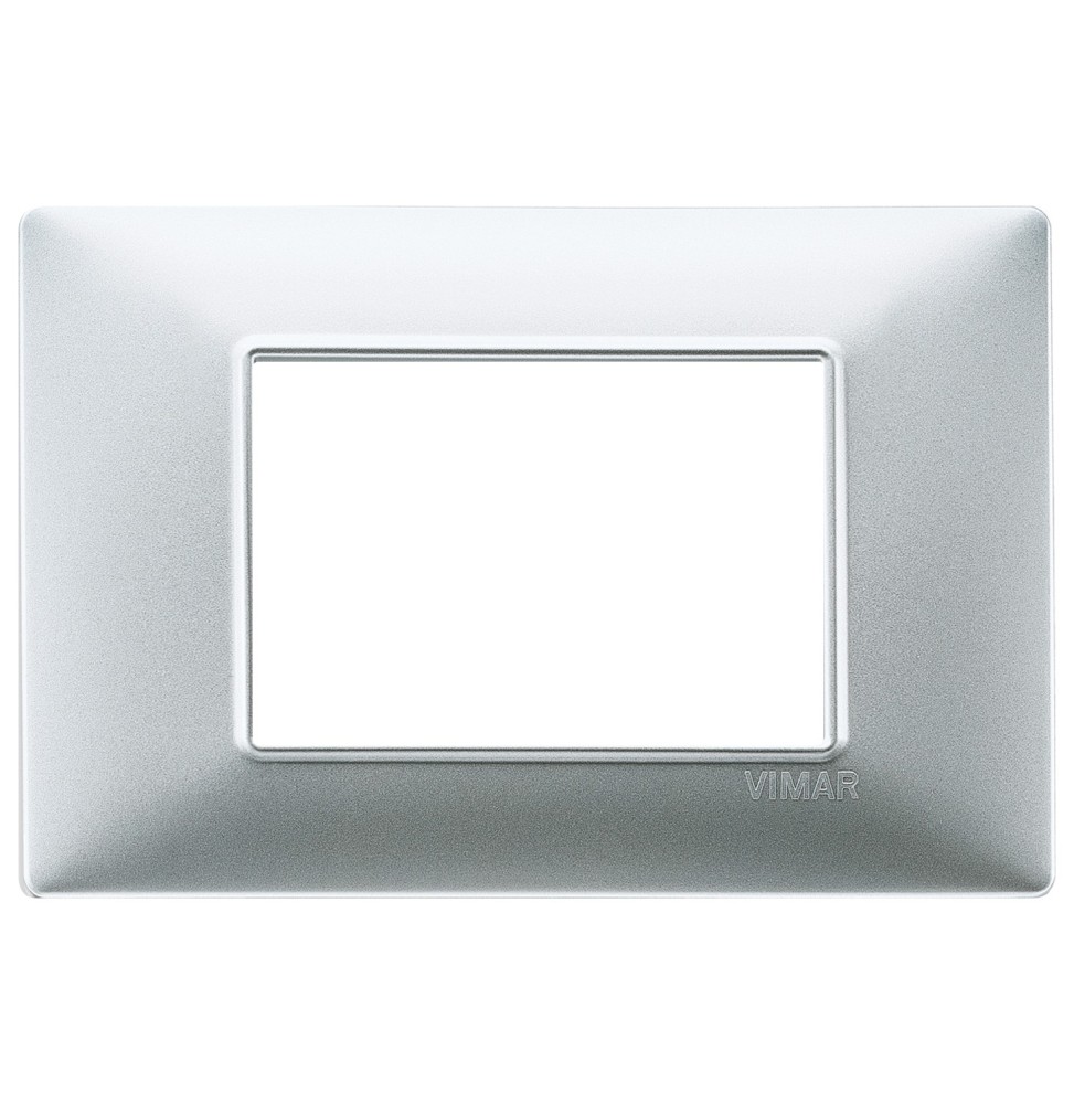 Placca 3 moduli argento opaco in tecnopolimero Vimar Plana 14653.20