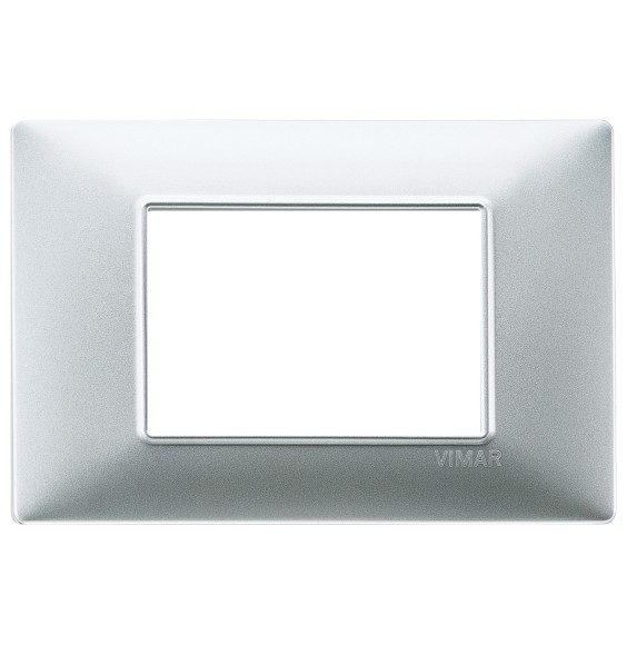Placca 3 moduli argento opaco in tecnopolimero Vimar Plana 14653.20