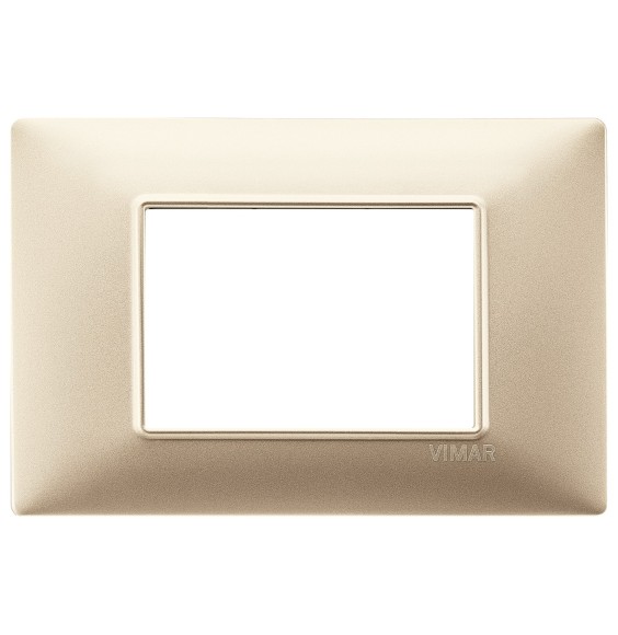 Placca 3 moduli champagne opaco in tecnopolimero Vimar Plana 14653.22