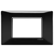 Placca 3 moduli nera in tecnopolimero Vimar Plana 14653.05