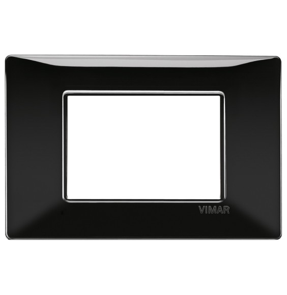 Placca 3 moduli nera in tecnopolimero Vimar Plana 14653.05