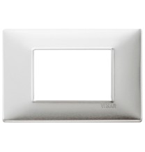 Placca Vimar Plana 3 moduli in metallo alluminio spazzolato 14653.81