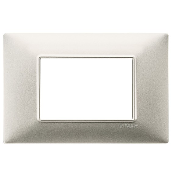 Placca 3 moduli nichel opaco in tecnopolimero Vimar Plana 14653.21