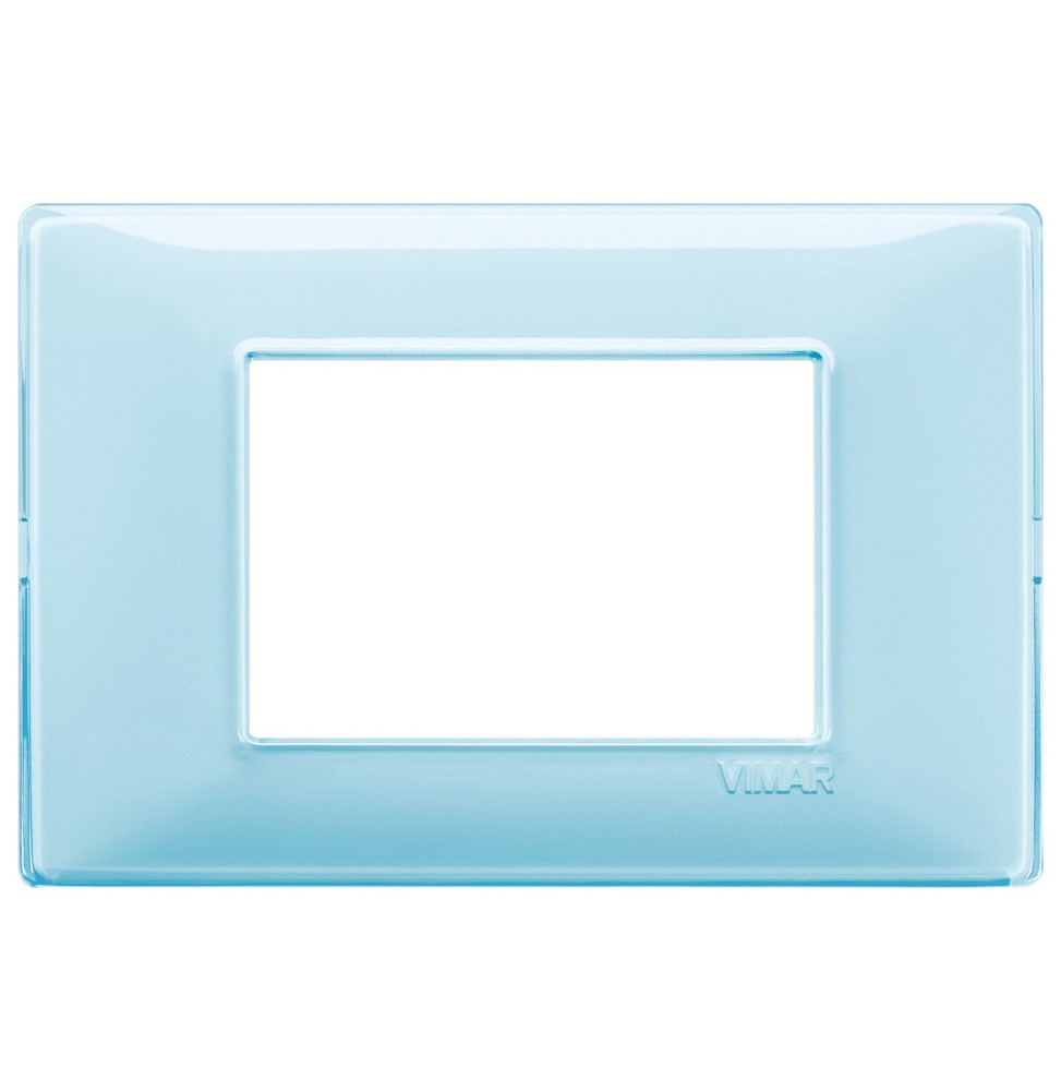 Placca Vimar Plana 3 moduli Reflex acqua in tecnopolimero 14653.45