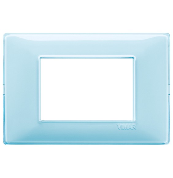 Placca Vimar Plana 3 moduli Reflex acqua in tecnopolimero 14653.45