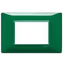 Placca Vimar Plana 3 moduli in tecnopolimero Reflex smeraldo 14653.47