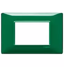 Placca Vimar Plana 3 moduli in tecnopolimero Reflex smeraldo 14653.47